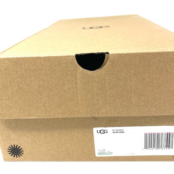 UGG Womens Size 8 1107953 RMN OH YEAH Pale Green Sheepskin Slides Slipper Sandal - Picture 9 of 10